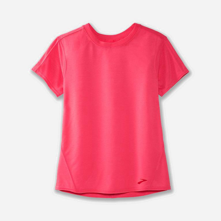 Brooks Distance Australia - Women's Short Sleeve Running Shirt - Fluoro Pink (074659-VCF)